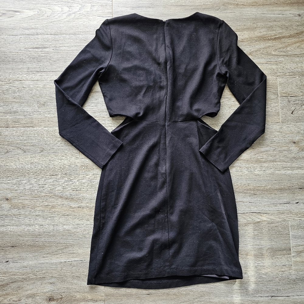 Zara Trafuluc Bodycon Cutout Long Sleeve Black Dress - Picture 3 of 8